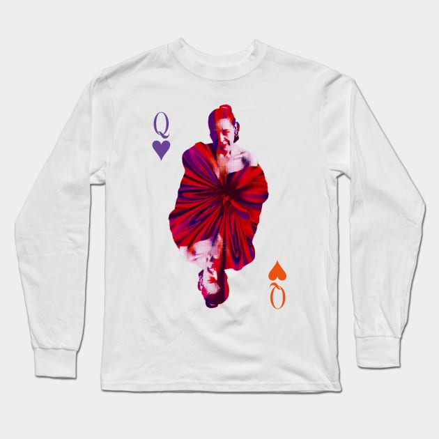 Billie Holiday queen of hearts Long Sleeve T-Shirt by HAPPY TRIP PRESS